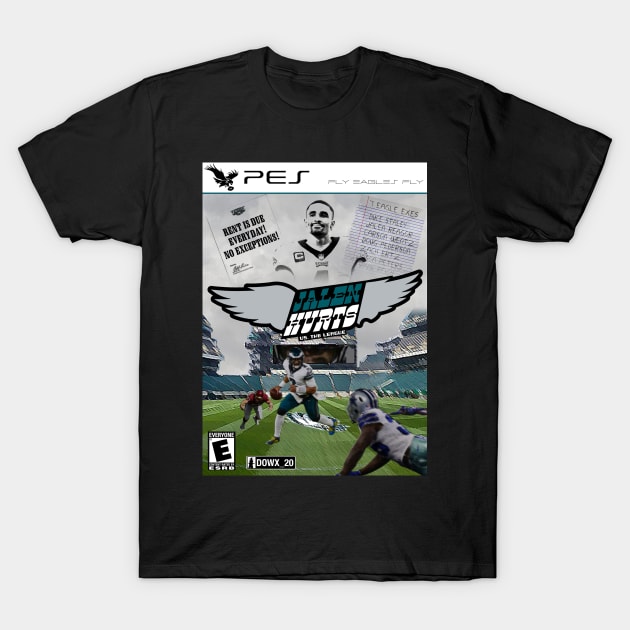 Jalen Hurts Vs The League Cover Ver. T-Shirt by DOWX_20